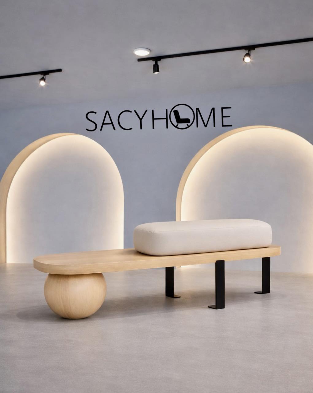 Axis Bench – Wood & Ivory