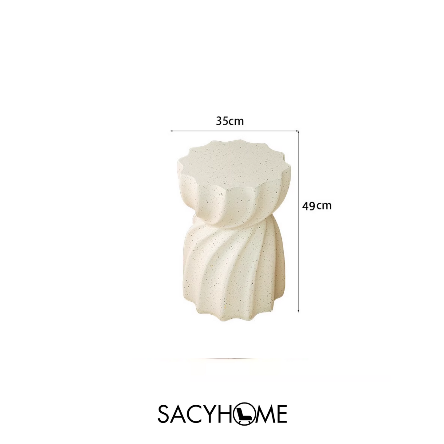 Small Coffe Table Cream White Twisted Design