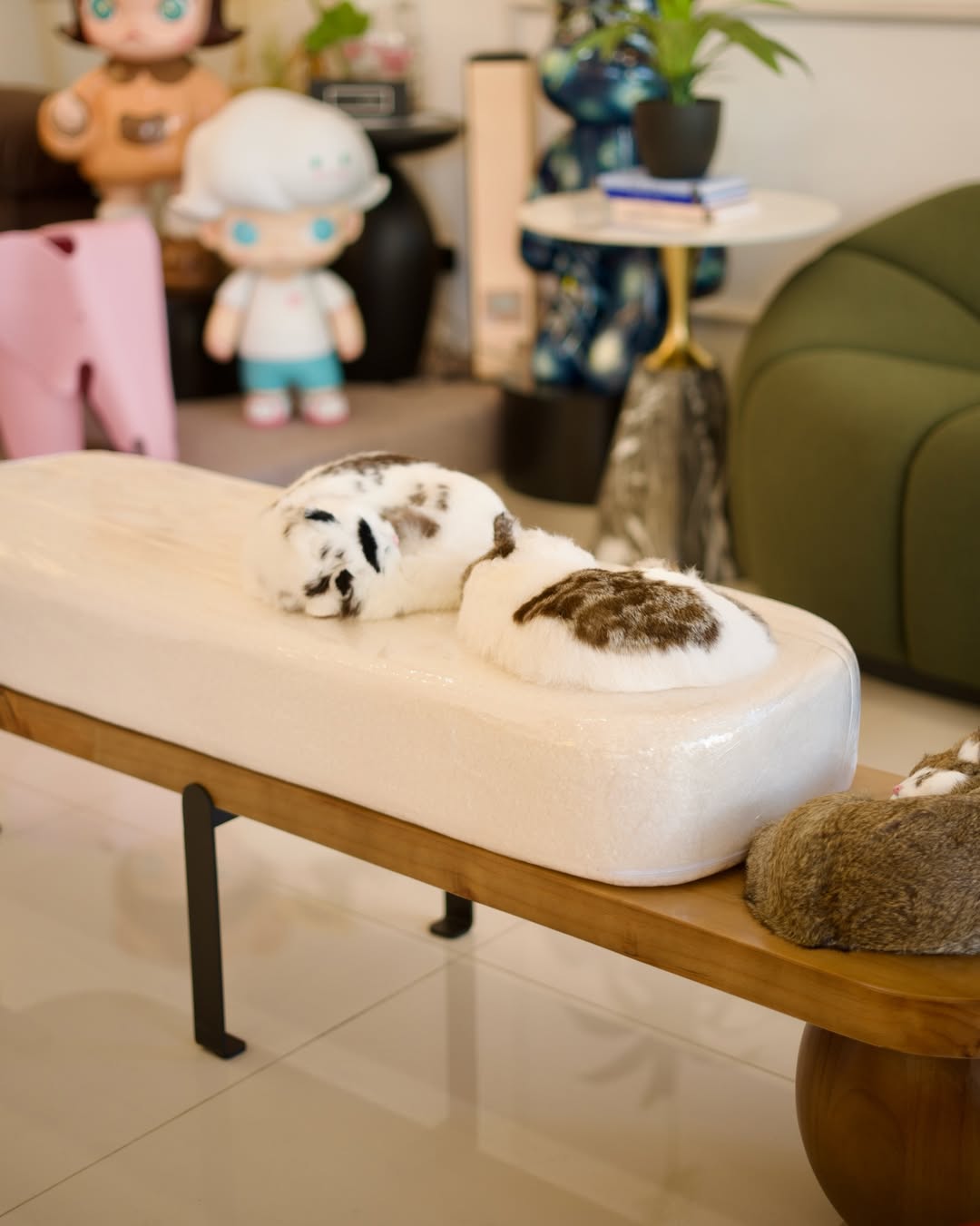 Axis Bench – Walnut & Ivory