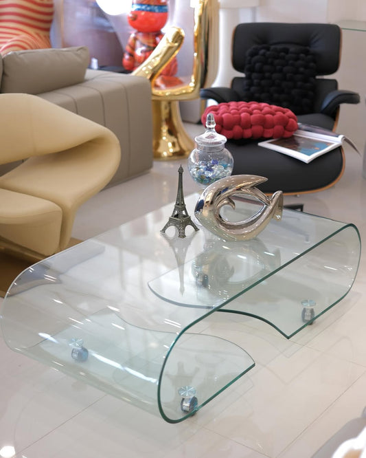 curved glass center table