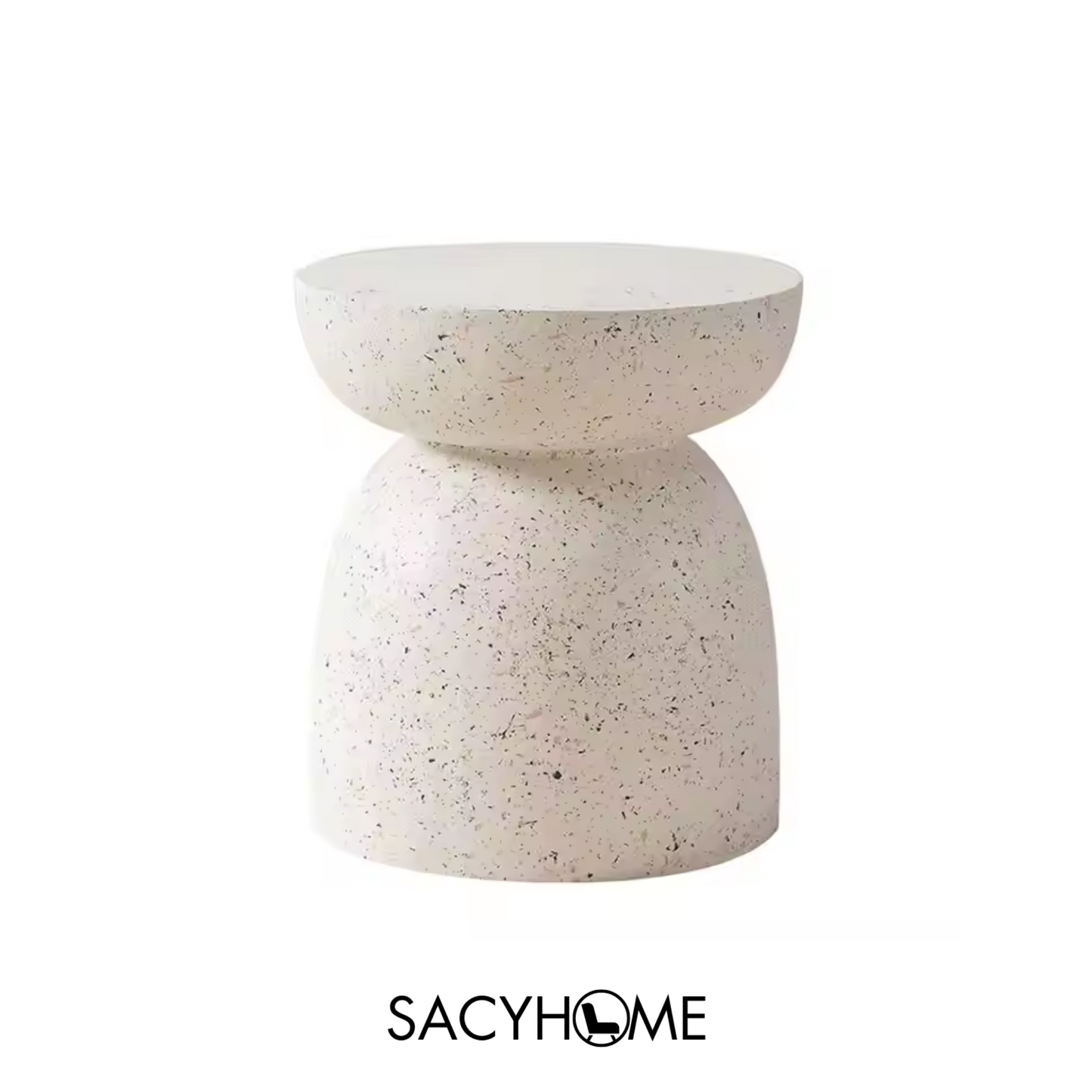 Small Coffe Table Cream White Semicircle Design