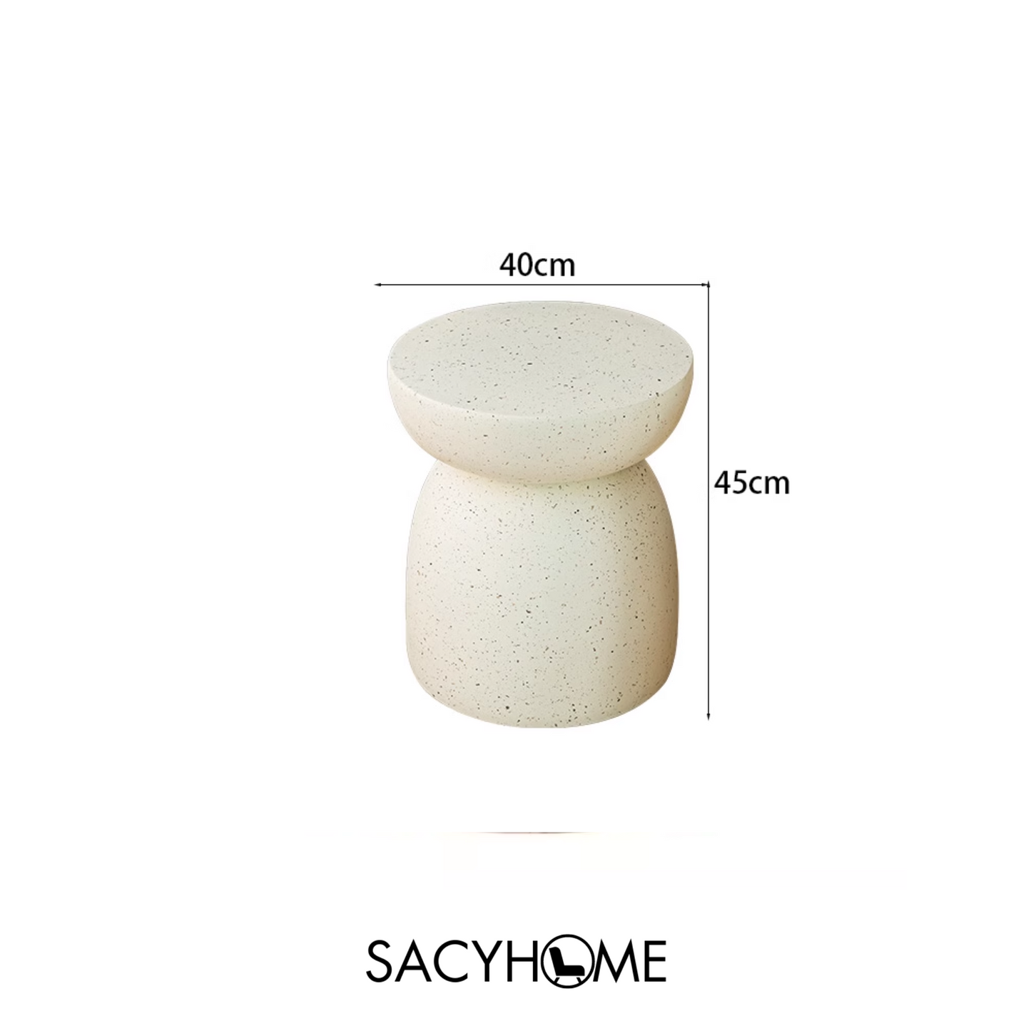Small Coffe Table Cream White Semicircle Design