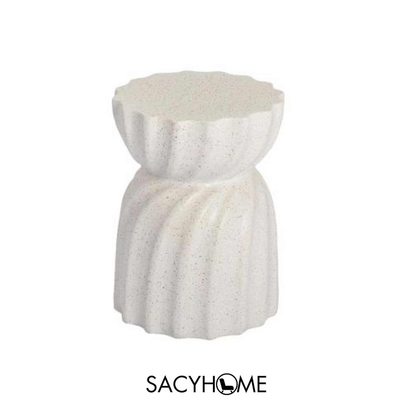 Small Coffe Table Cream White Twisted Design